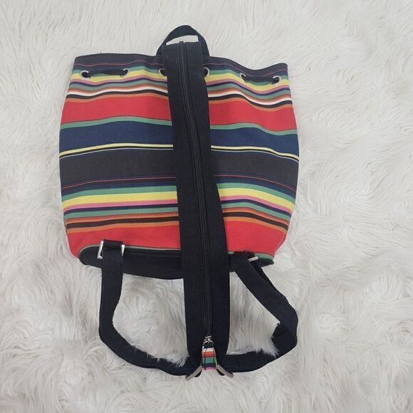Vintage Kate Spade Striped Bucket Bag Backpack Sling - Picture 8 of 8